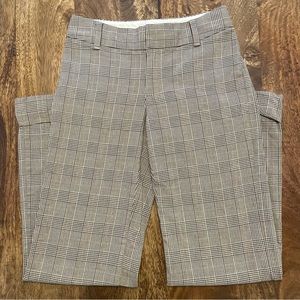 Women’s GAP Flare Pants - Tan Houndstooth Plaid